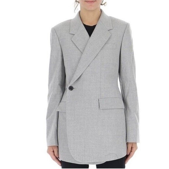 Theory Women’s Overlap Blazer New Pure Flannel Sz 2 Wool - Picture 2 of 10